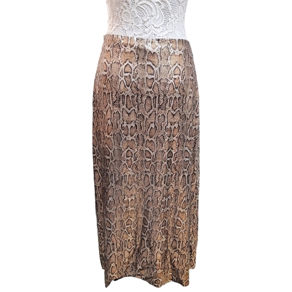 Zara Snakeskin Python Sequined Full Length Skirt Size Small Street Party Classic - Picture 6 of 9